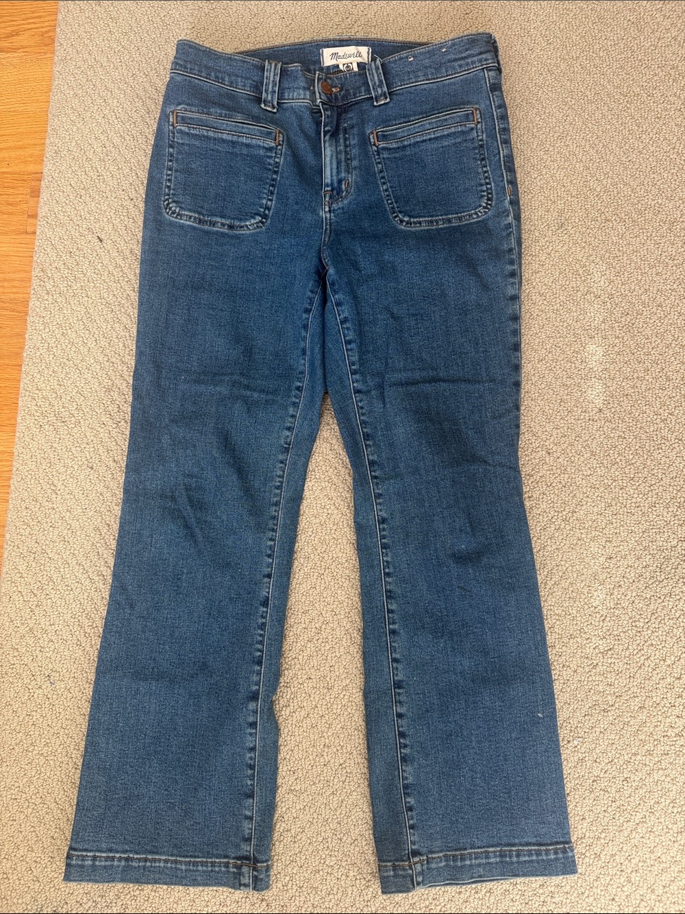 Madewell Women's Mid-rise Kick Out Jeans in Dark Blue Denim